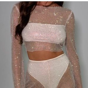 Meshki Hilton Sparkle long sleeve top
